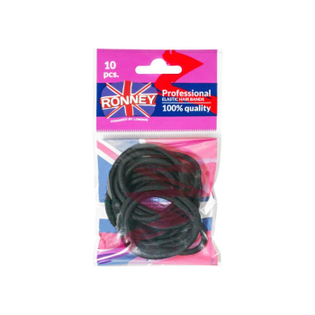 RONNEY gumki do włosóakóww CZARNE 10 szt (R4/B/10)
